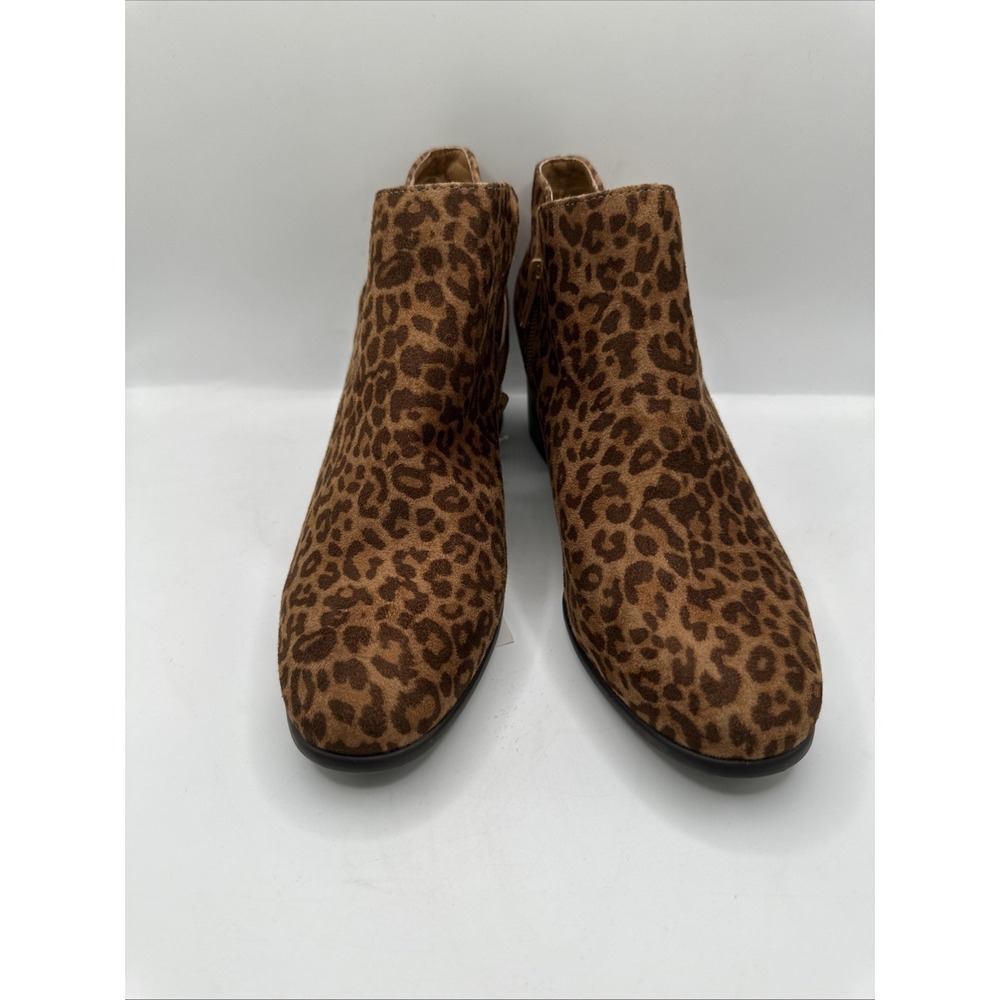 NEW Kim Rogers Cheetah Print Ankle‎ Boots Chunky Block Heel Size 7.5 - Picture 3 of 11